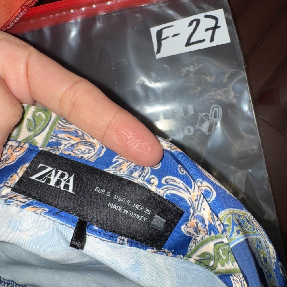 Zara Patchwork Print Satin Effect Long Sleeve But… - image 7